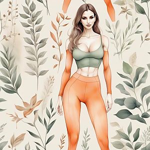 Confident Woman in Botanical Background