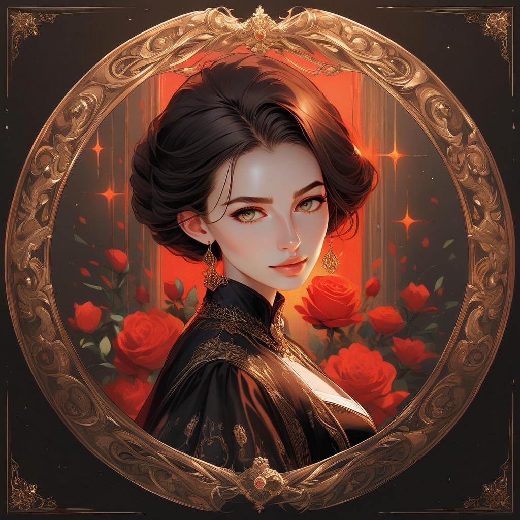 Elegant Woman Portrait with Gold Accents