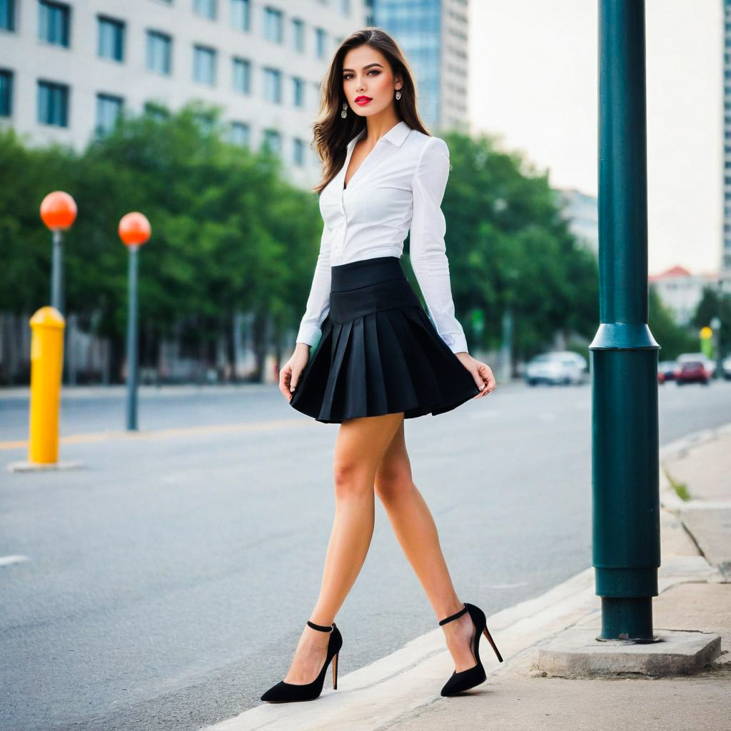 Confident Woman in Chic Urban Fashion Confident Woman in Chic Urban Fashion