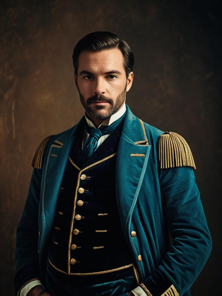 Man in Grant Costume Waist Up Editorial Portrait Photorealistic