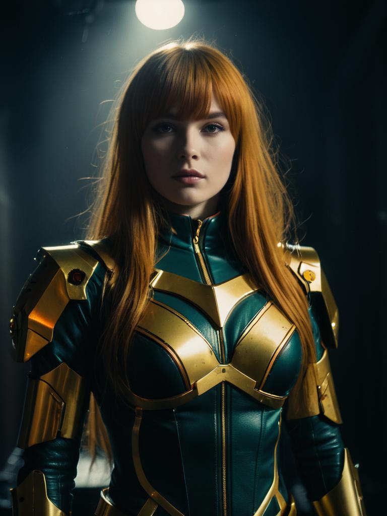 Sexy Cosplay Woman Wearing Asuka Langley Soryu Inspired Armor Costume