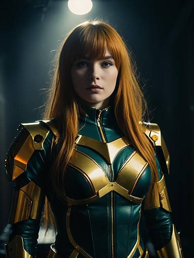 Sexy Cosplay Woman Wearing Asuka Langley Soryu Inspired Armor Costume