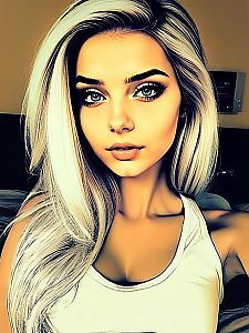 Portrait of Young Woman with Platinum Blonde Hair