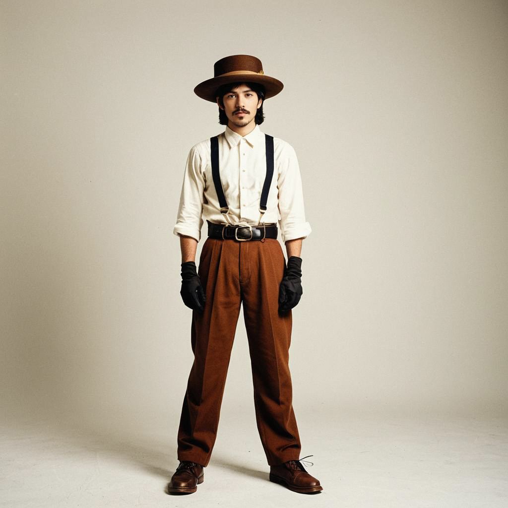 Confident Man in Vintage Outfit Confident Man in Vintage Outfit