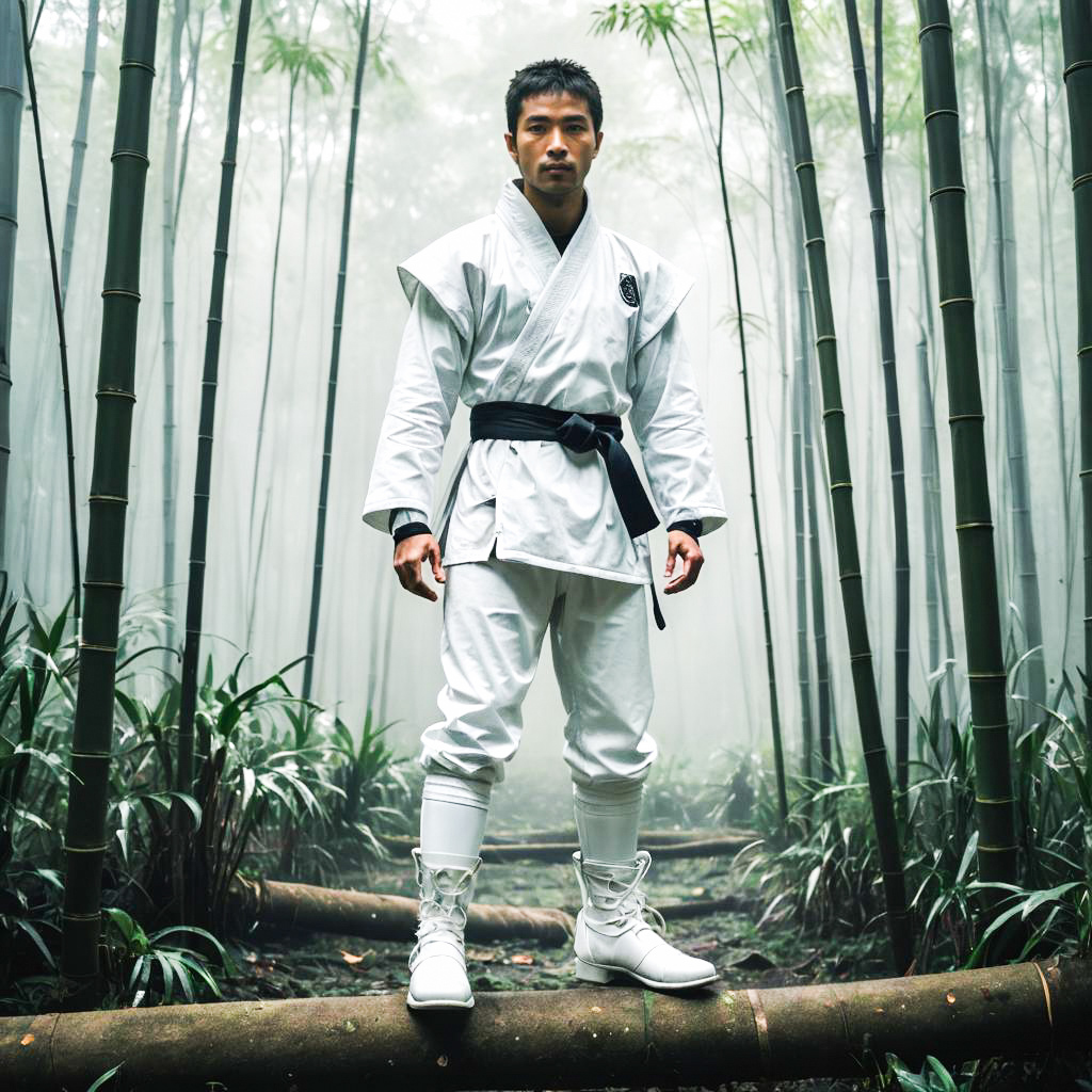 Martial Artist in Bamboo Forest