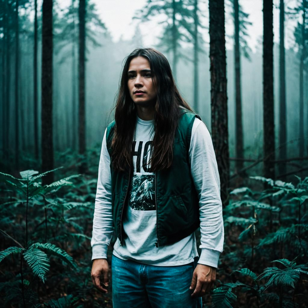 Man in Misty Forest
