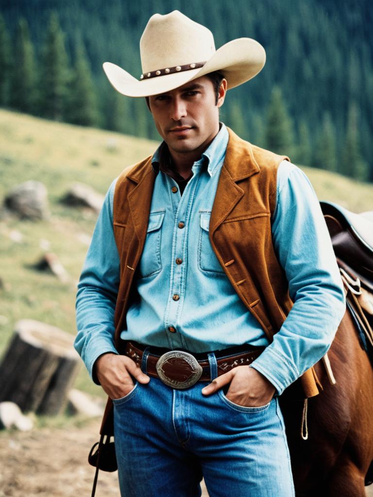 Man in Brokeback Mountain Cowboy Costume Professional Cosplay Photography