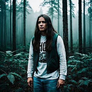 Man in Misty Forest