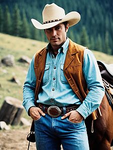 Man in Brokeback Mountain Cowboy Costume Professional Cosplay Photography