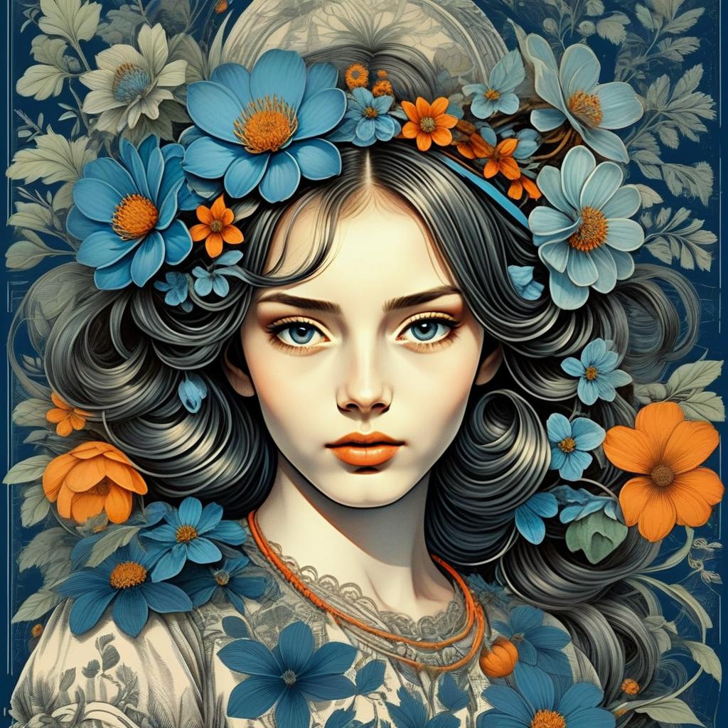 Young Woman with Vibrant Flowers