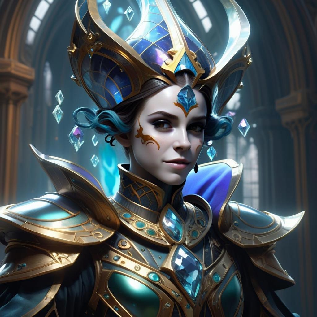 Regal Woman in Golden Turquoise Armor Regal Woman in Golden Turquoise Armor