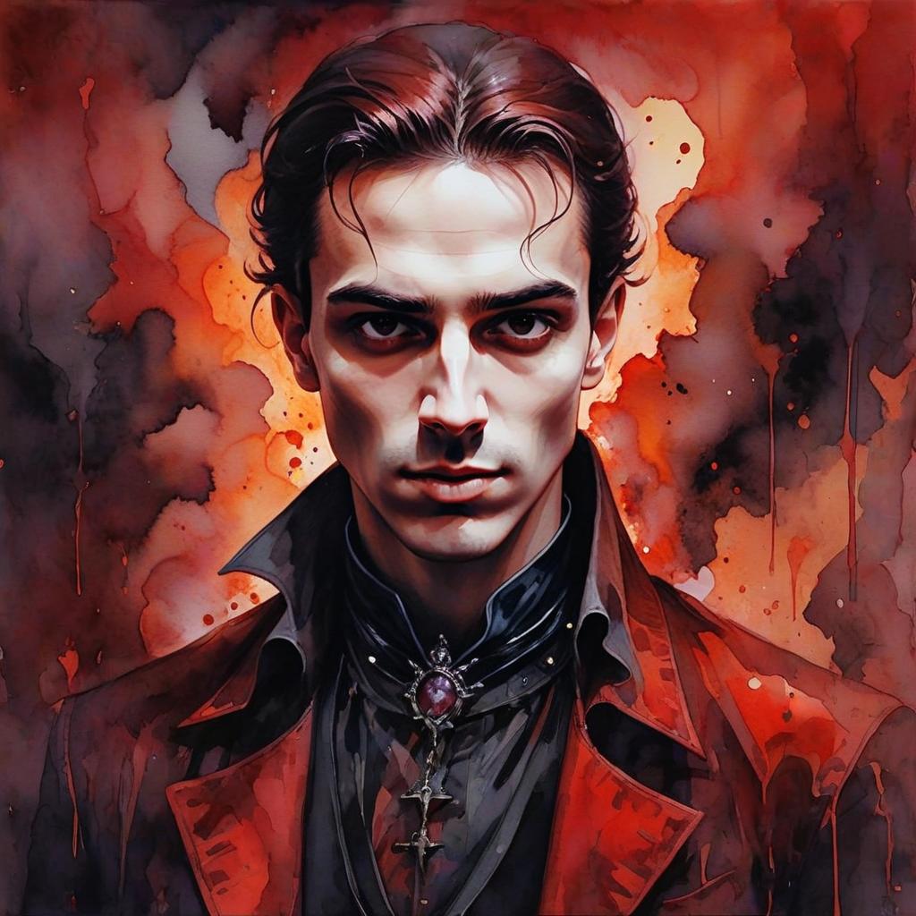 Gothic Portrait of a Man with Dark Hair Gothic Portrait of a Man with Dark Hair