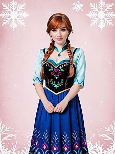 Woman in Traditional Costume with Floral Embroidery