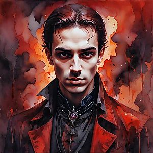 Gothic Portrait of a Man with Dark Hair