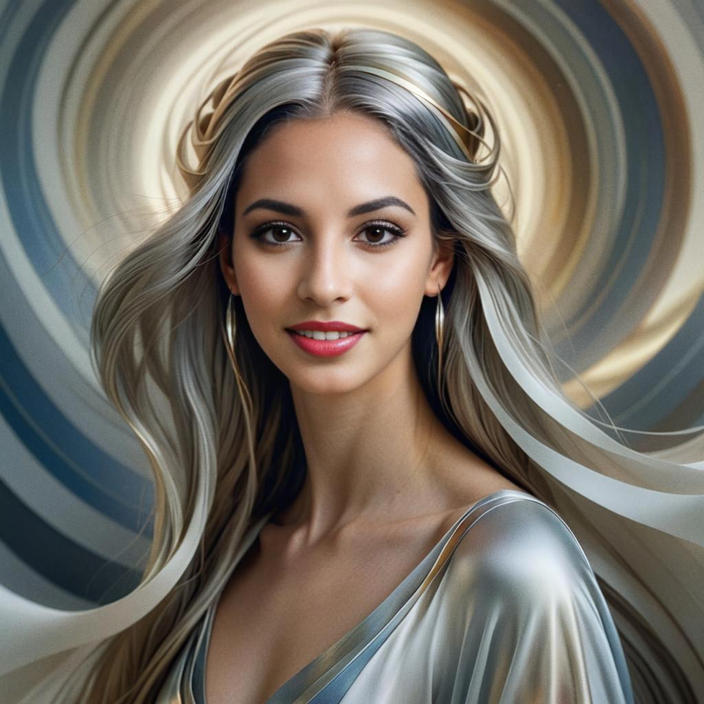 Ethereal Woman with Silver Hair