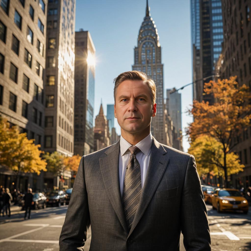 Confident Businessman at Chrysler Building