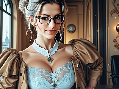 Stylish Young Woman in Elegant Interior