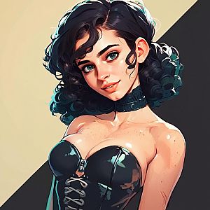 Confident Woman in Black Corset