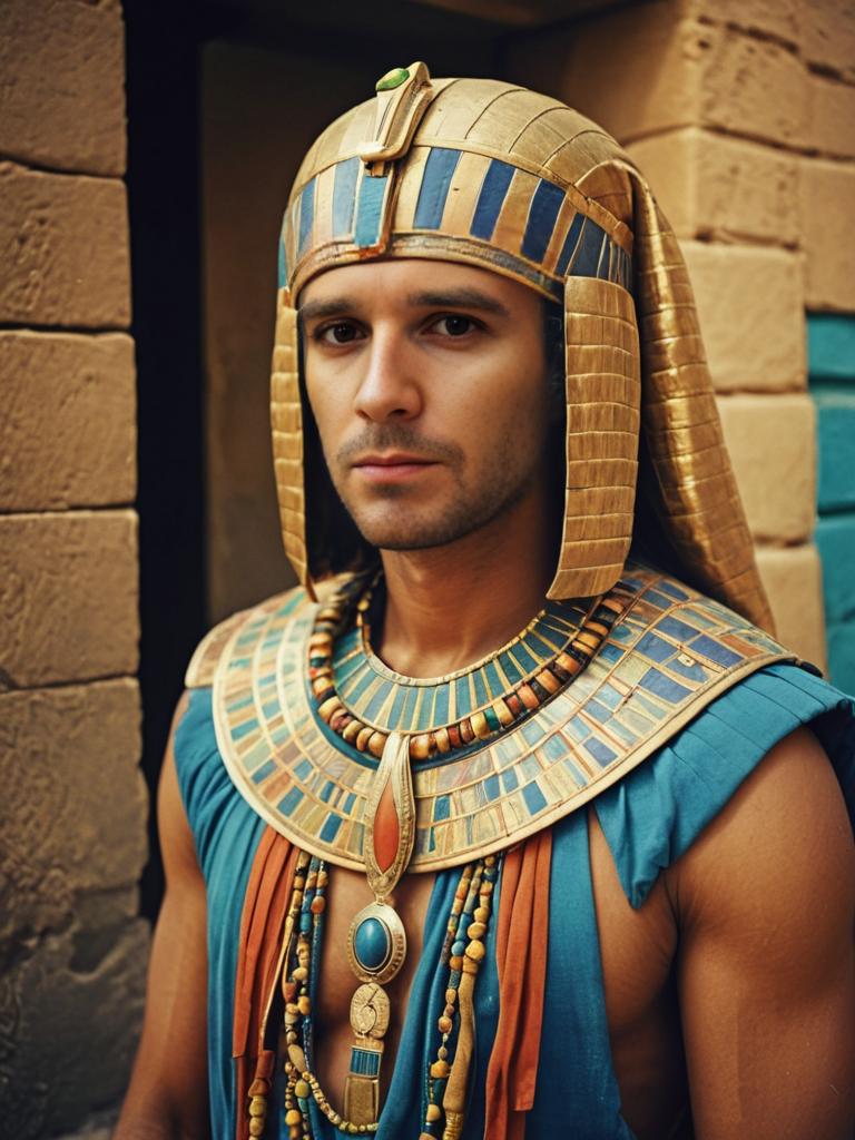 Ancient Egyptian Man in Traditional Attire