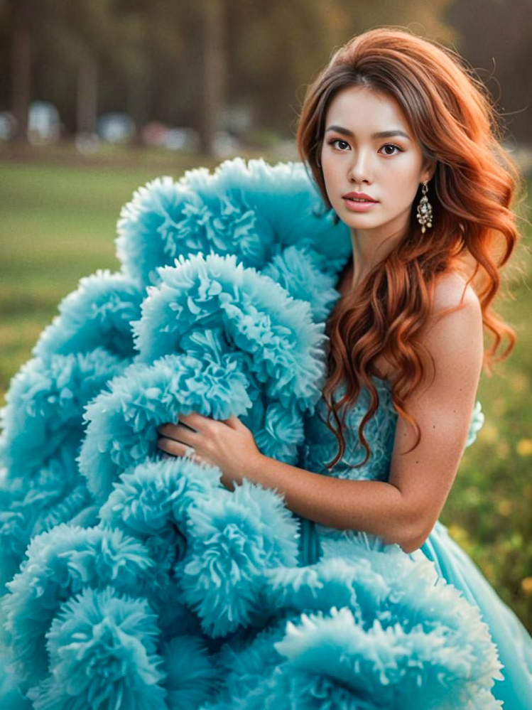 Stunning Woman in Turquoise Dress