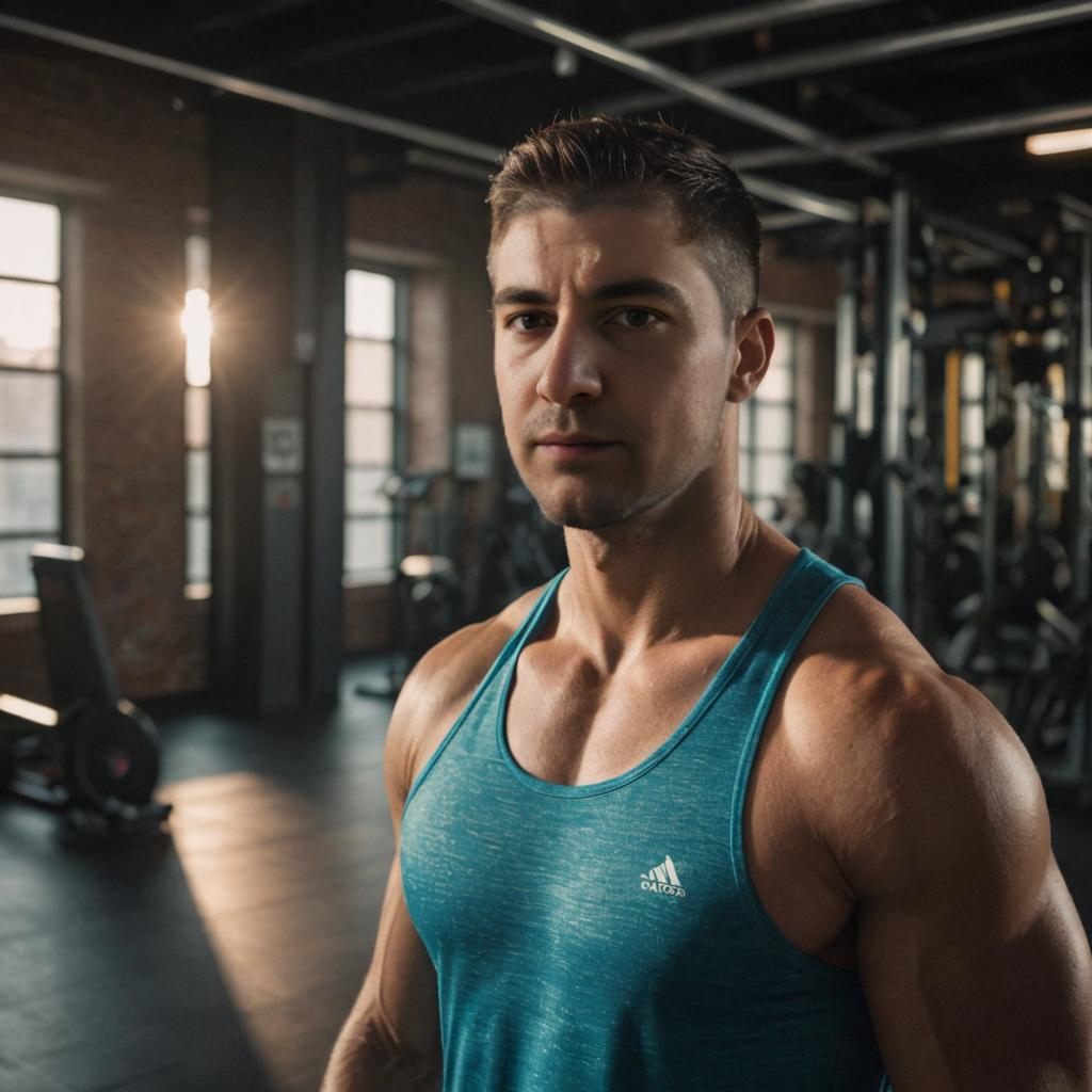 Athletic Man Portrait in Gym