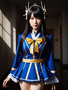 Mt Lady Yu Takeyama Blue and Gold Cosplay Costume Woman