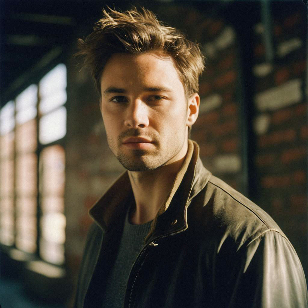 Handsome Man in Leather Jacket - Urban Portrait