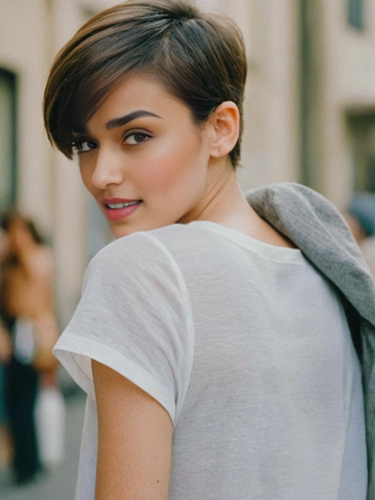 Stylish Woman with Modern Fashion Haircut