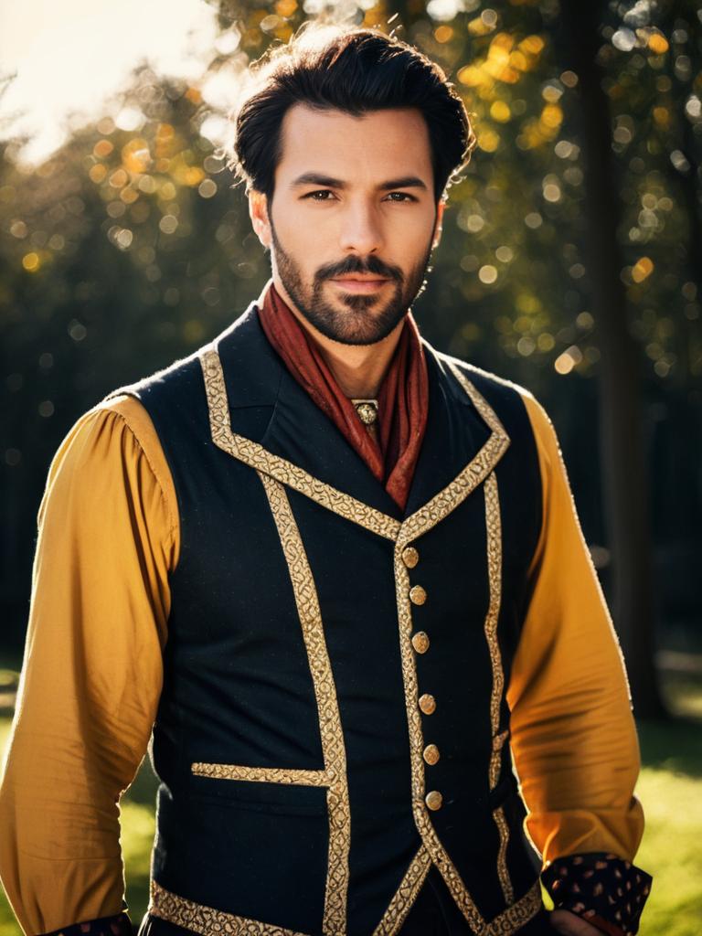 Man in Vintage-Themed Outfit Outdoor Portrait Daylight