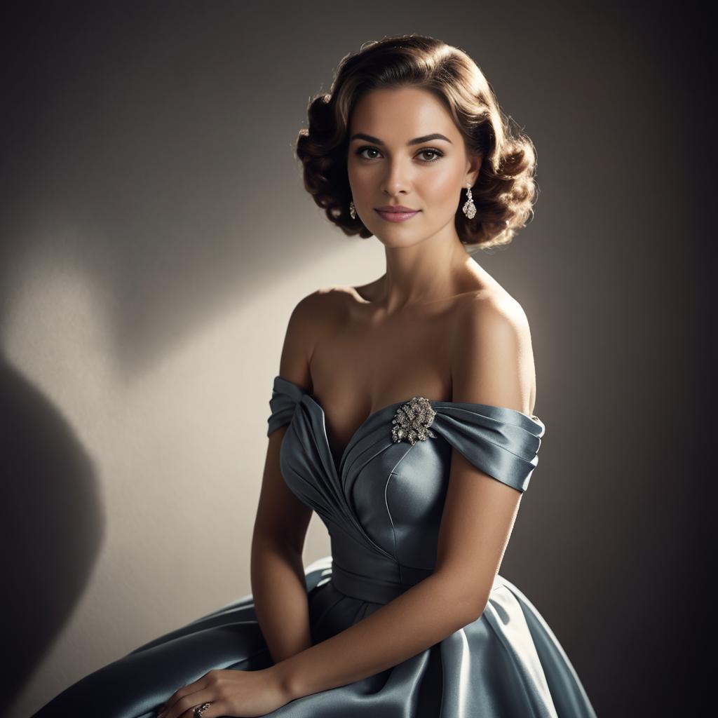 Elegant Woman in Stunning Gown Portrait