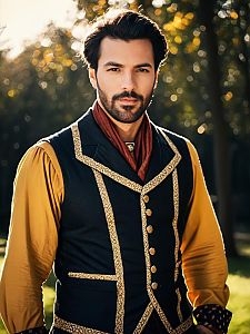 Man in Vintage-Themed Outfit Outdoor Portrait Daylight