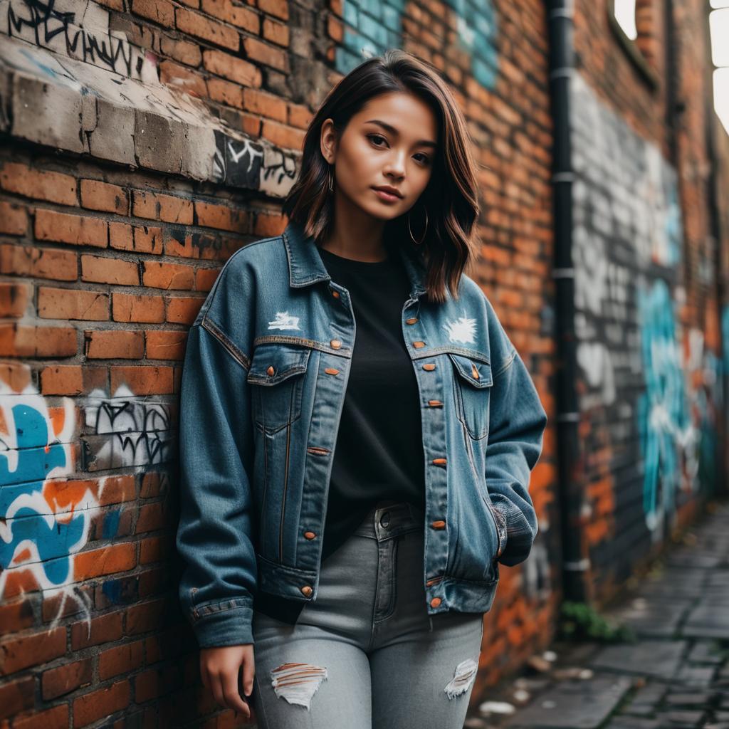 Confident Woman in Urban Street Style