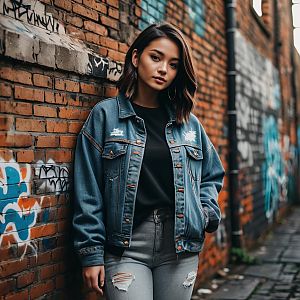 Confident Woman in Urban Street Style