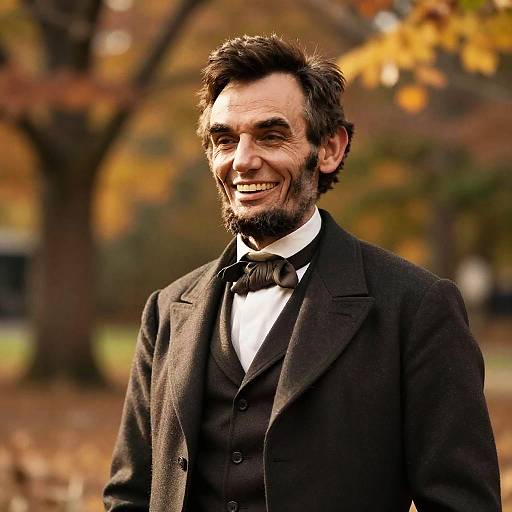 19th Century Man in Formal Autumn Outdoor Portrait