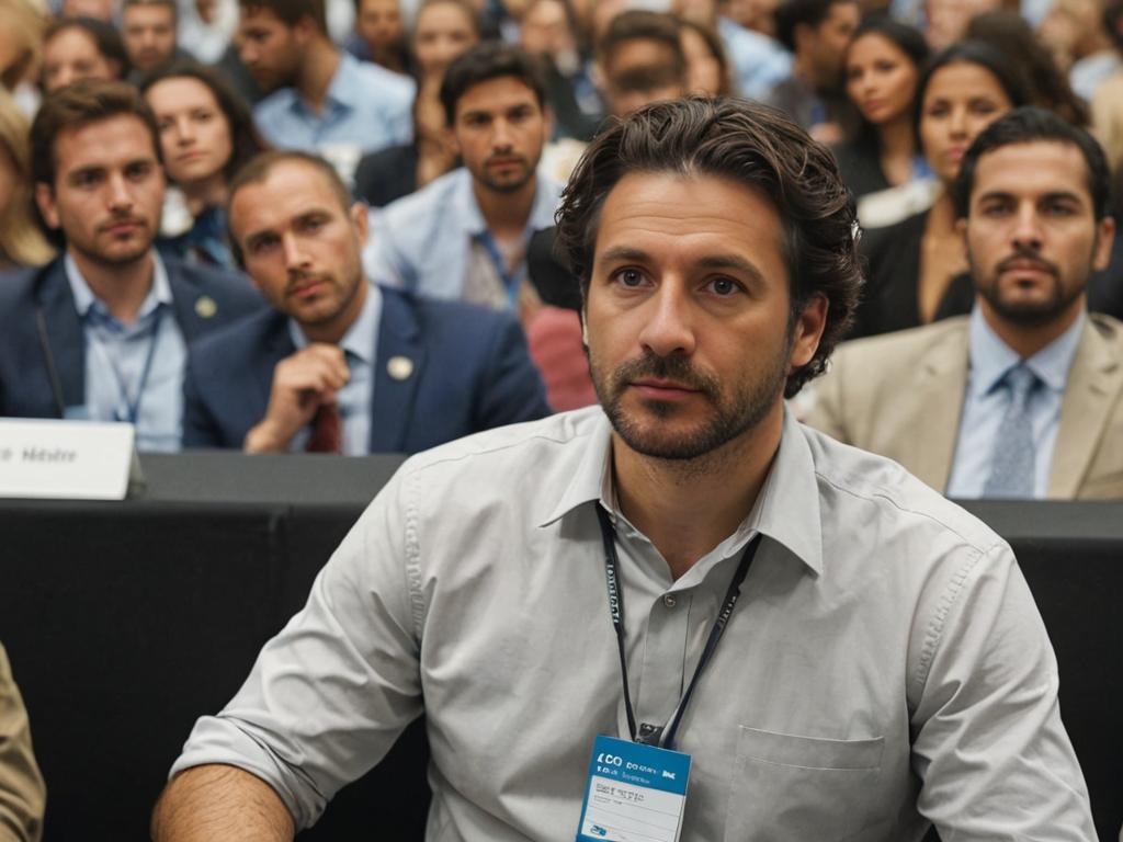 Man Listening at Conference