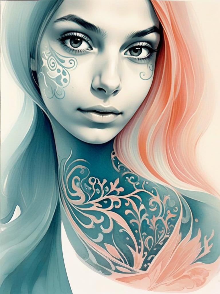 Vibrant Portrait with Body Art