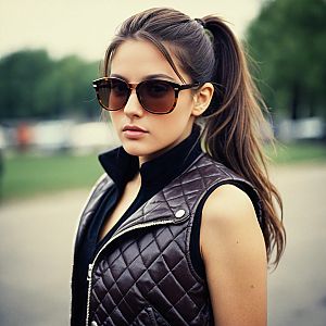 Chic Young Woman in Tortoiseshell Sunglasses