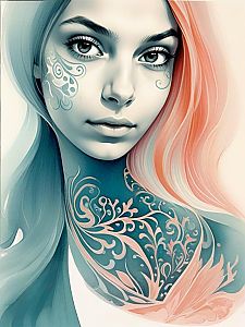 Vibrant Portrait with Body Art