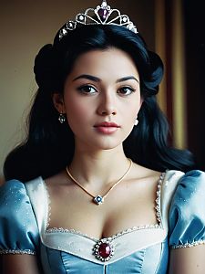 Disney Princess Inspired Woman Wearing Blue Gown and Tiara