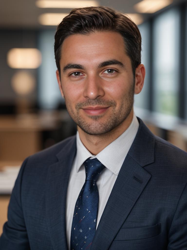 Professional Man in Navy Suit