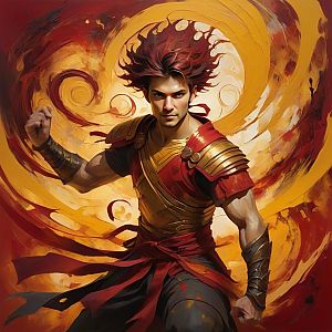Dynamic Young Man in Striking Pose