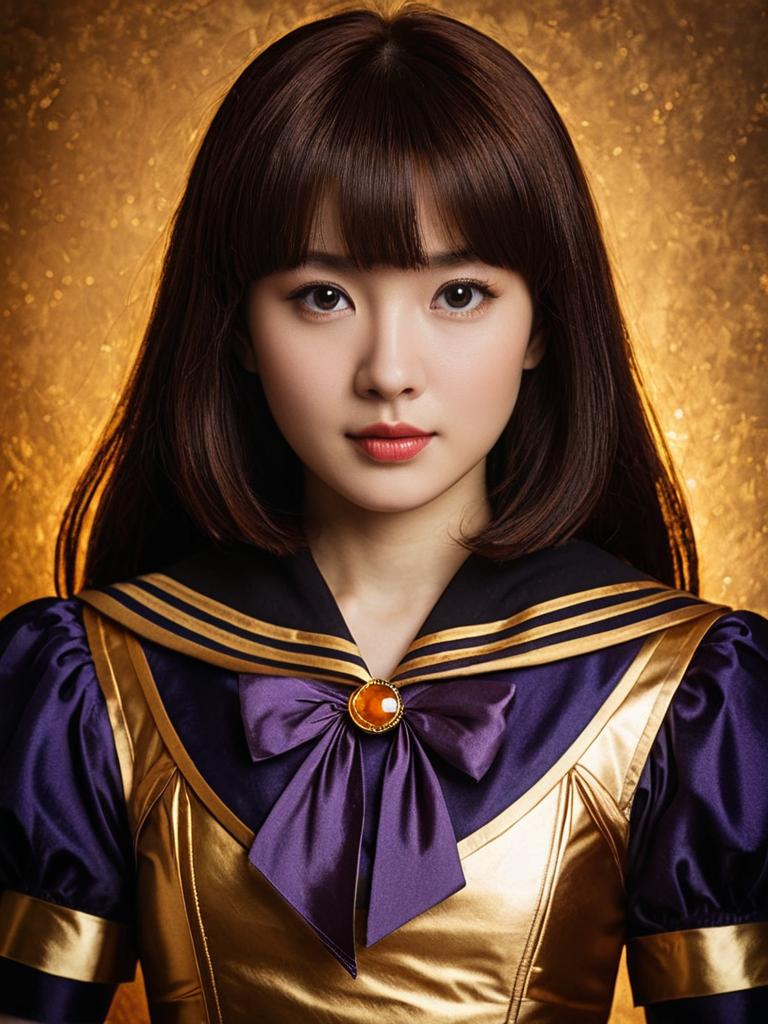 Hotaru Tomoe Sailor Saturn Woman Sexy Cosplay Costume Closeup