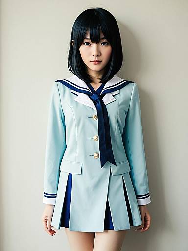 Realistic Cosplay Woman Wearing Karin Asaka Costume in School Uniform