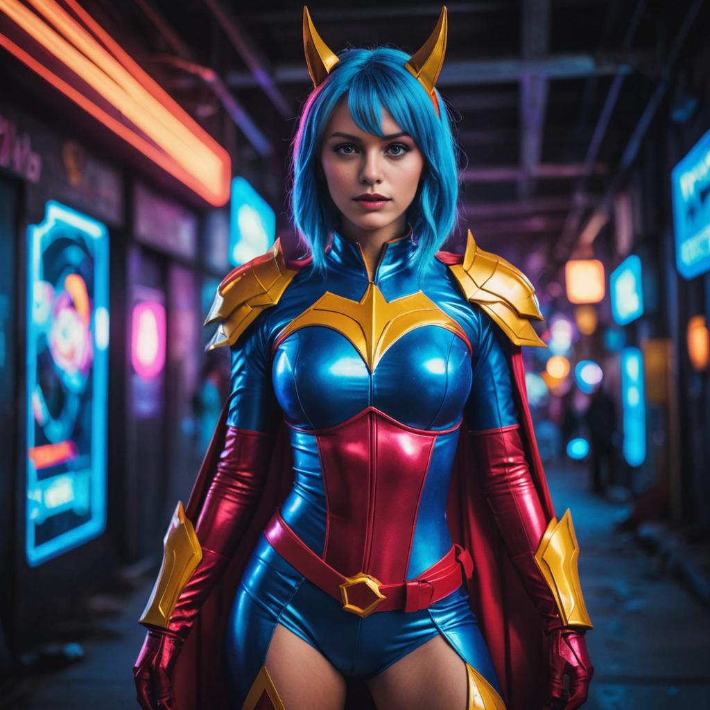 Confident Woman in Artistic Cosplay Costume