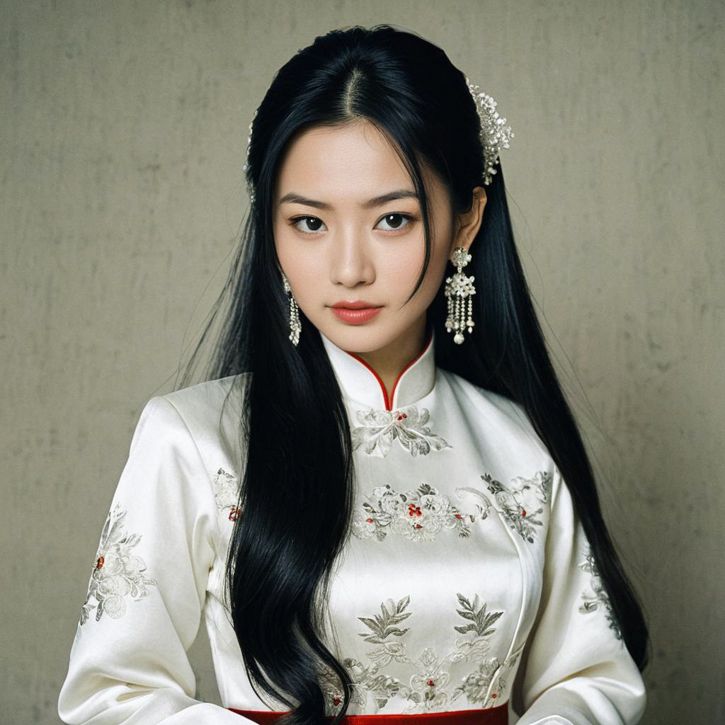 Elegant Chinese Wedding Attire with Floral Embroidery