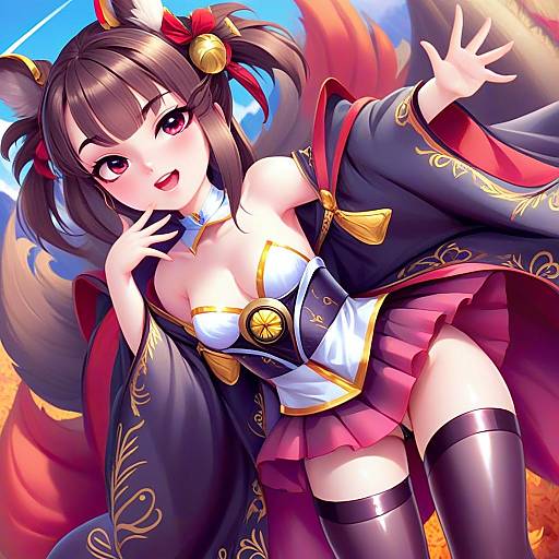 Akagi-chan Azur Lane Anime Girl in Kimono Outfit Digital Art