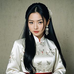 Elegant Chinese Wedding Attire with Floral Embroidery