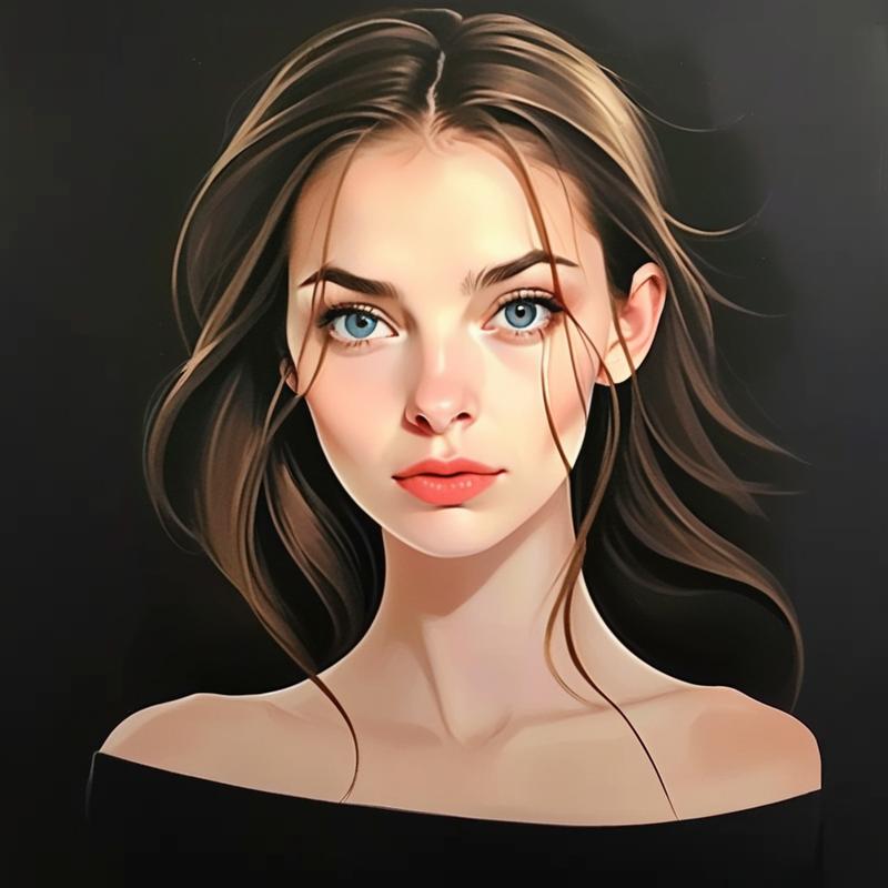 Young Woman Portrait with Blue Eyes Young Woman Portrait with Blue Eyes