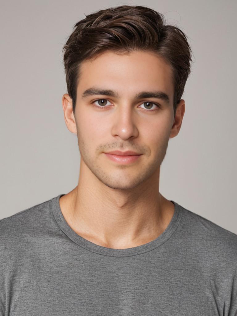 Youthful man with fresh appearance in artistic portrait