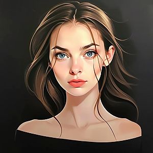 Young Woman Portrait with Blue Eyes